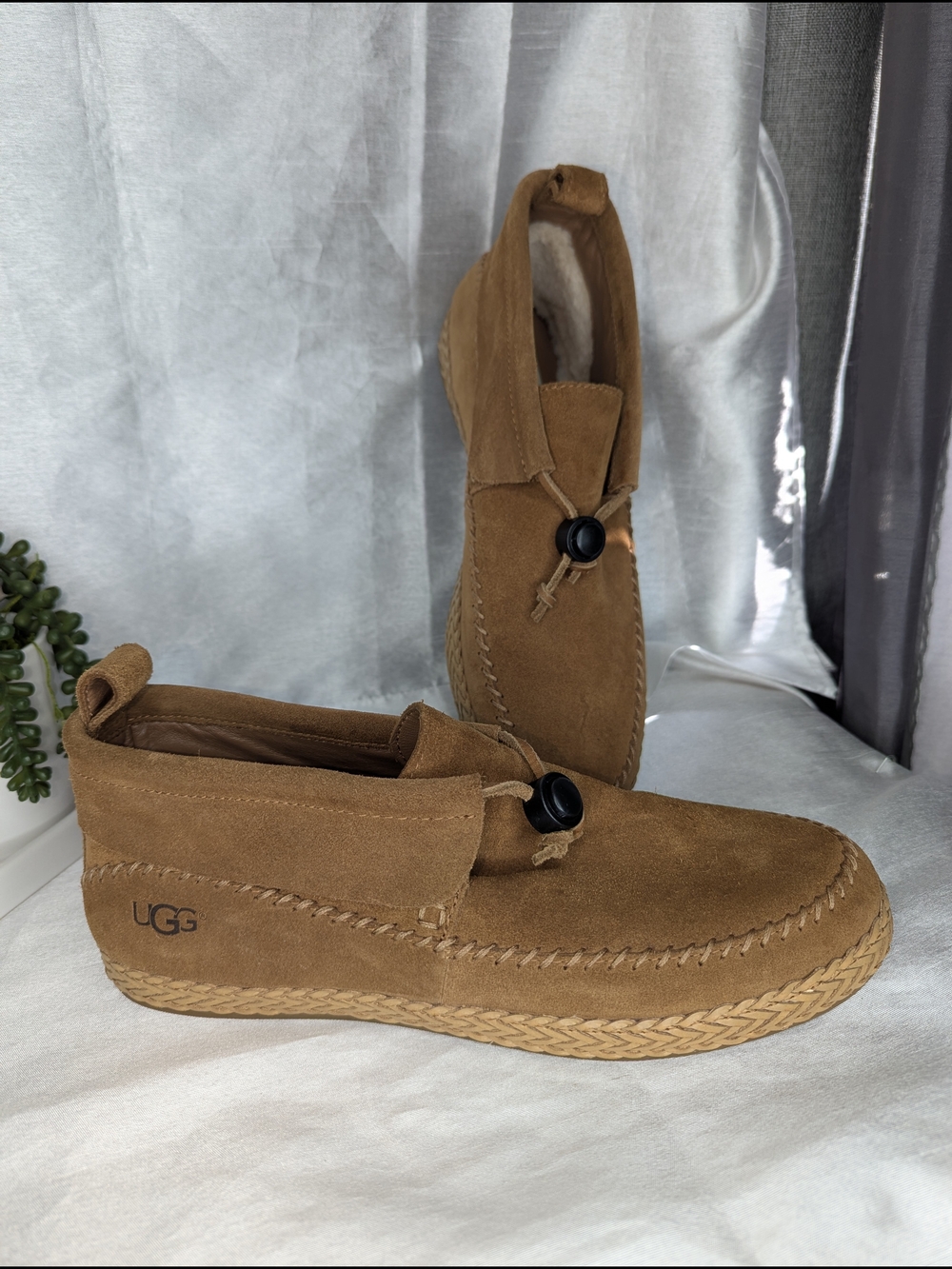 UGG Bren Women’s Brown Suede Slip-On Comfort Casual Flats US 10 EU 41
